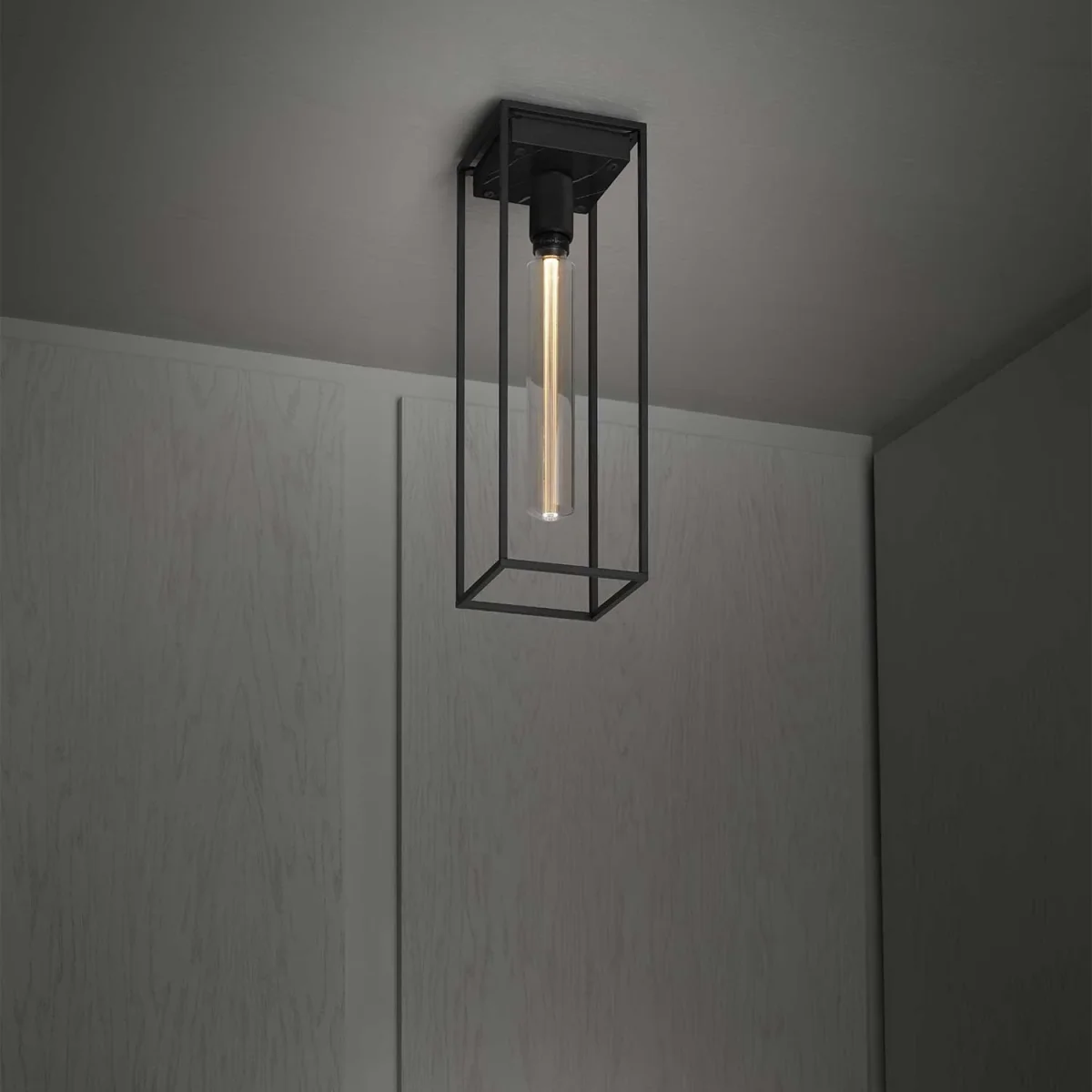 Caged Ceiling Large - Plafonnier design cage acier et marbre – Image 4