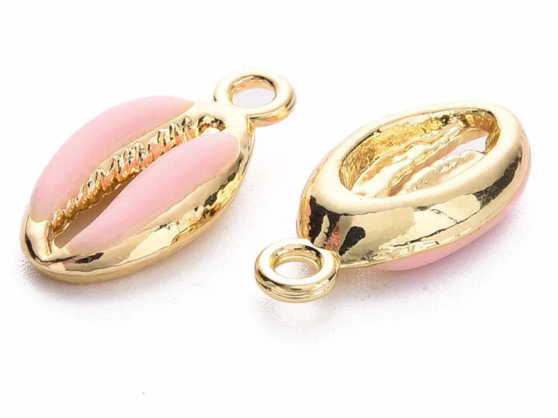 Breloque émaillée - cauri rose - 17 mm – Image 3