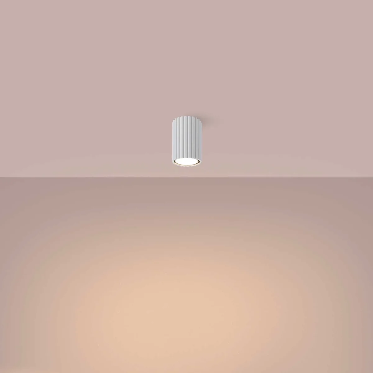 Buna - Plafonnier tube alu cannelé pour salon moderne – Image 3