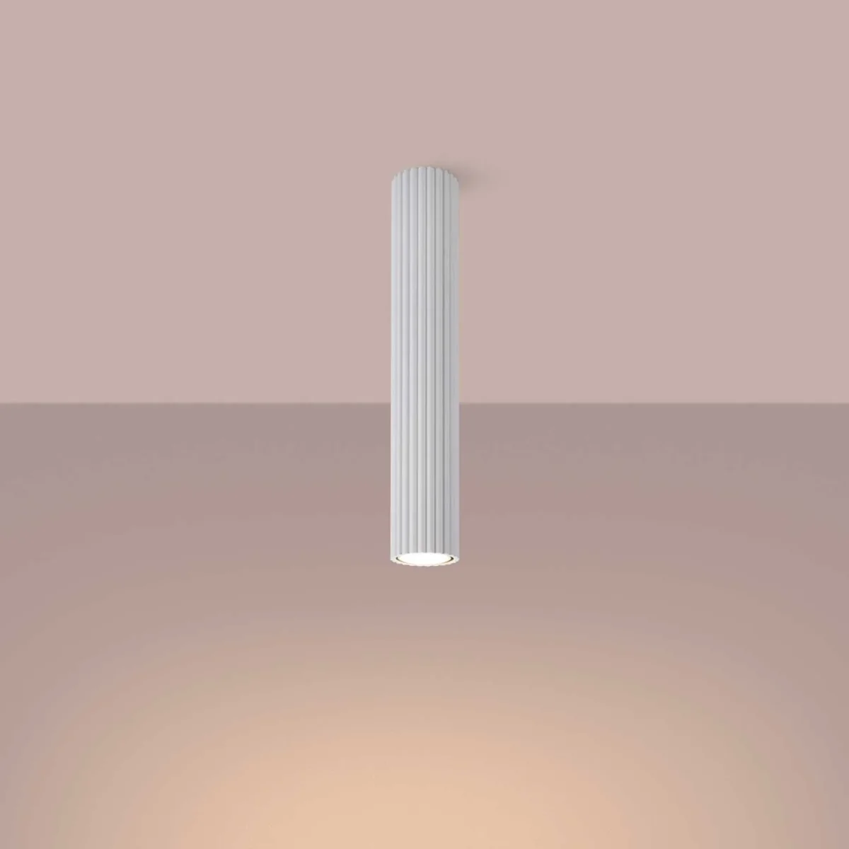 Buna - Plafonnier tube alu cannelé pour salon moderne – Image 4