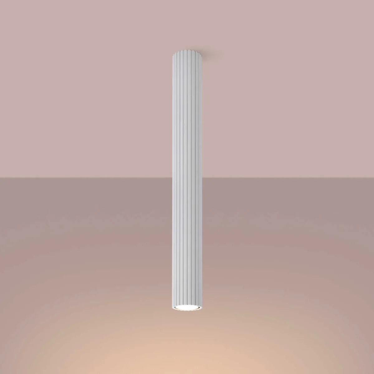 Buna - Plafonnier tube alu cannelé pour salon moderne – Image 5