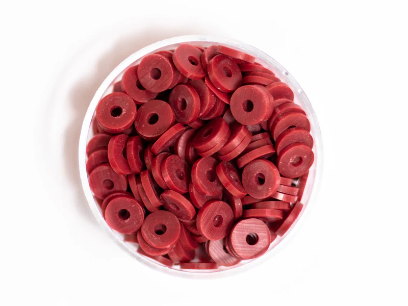 Boite de perles rondelles heishi 6 mm - Rouge marsala – Image 3