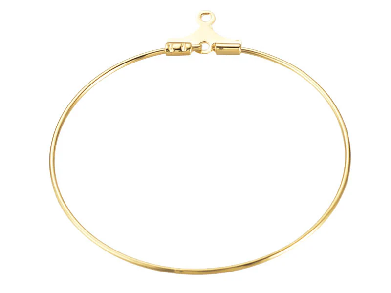 Lot de 2 intercalaires créoles 39 mm - doré à l'or fin 18k