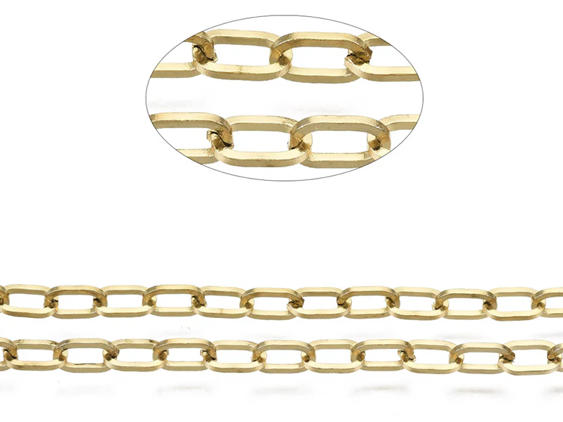 Chaîne en acier inoxydable 304 - 6,6 x 4 mm - doré à l'or fin 18 K x 20 cm – Image 5