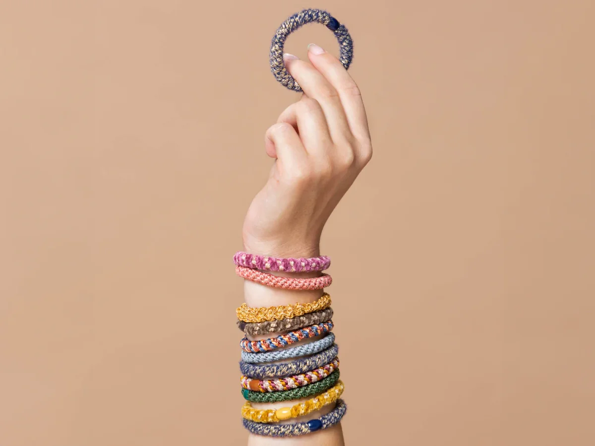 Élastique cheveux Rouge Bubblegum Rayé - Kknekki – Image 5