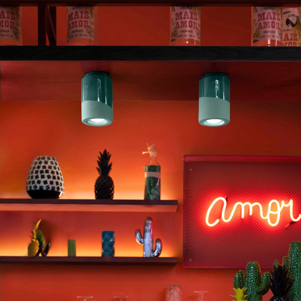 Pi - Lampe plafonnier en céramique coloré pour cuisine éclectique – Image 3
