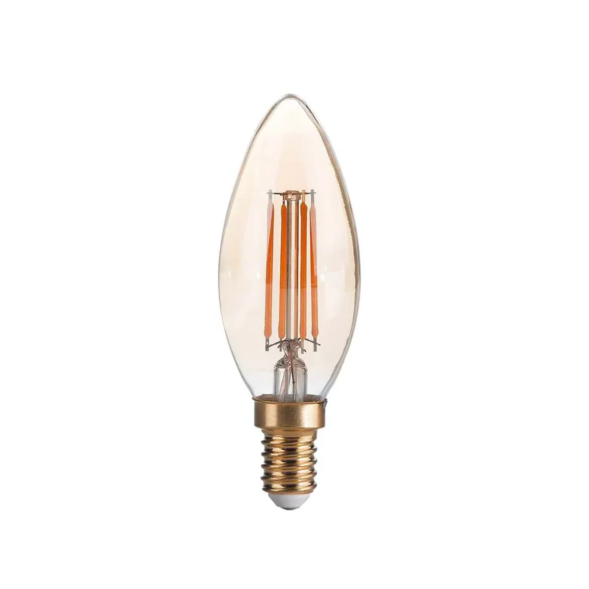 Lot de 10 ampoules E14 LED ovales ambré filament – Image 2
