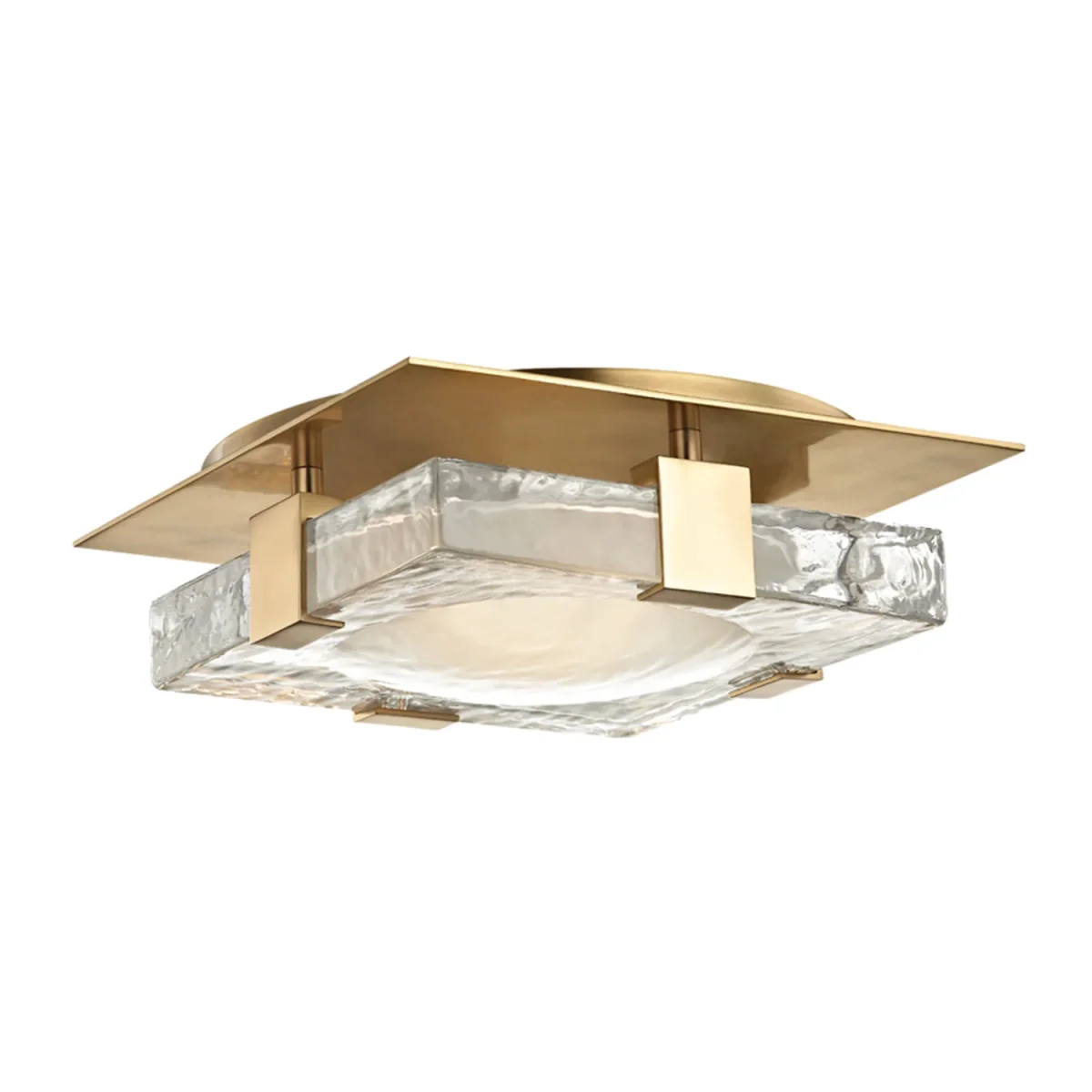 BOURNE - Plafonnier vintage en verre et laiton année 60 – Image 2