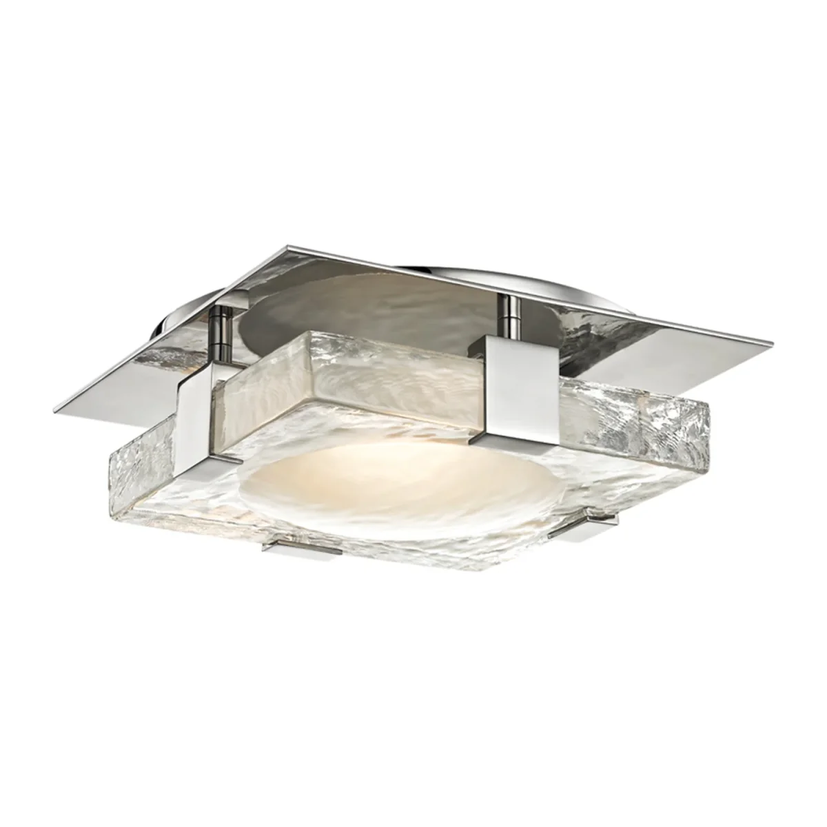 BOURNE - Plafonnier vintage en verre et laiton année 60 – Image 3