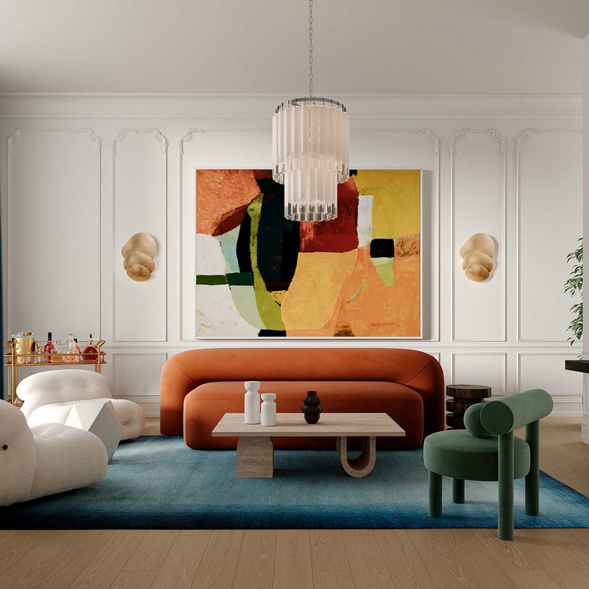 Tyrell - Grand lustre en acier et verre pour hall d'entrée – Image 7