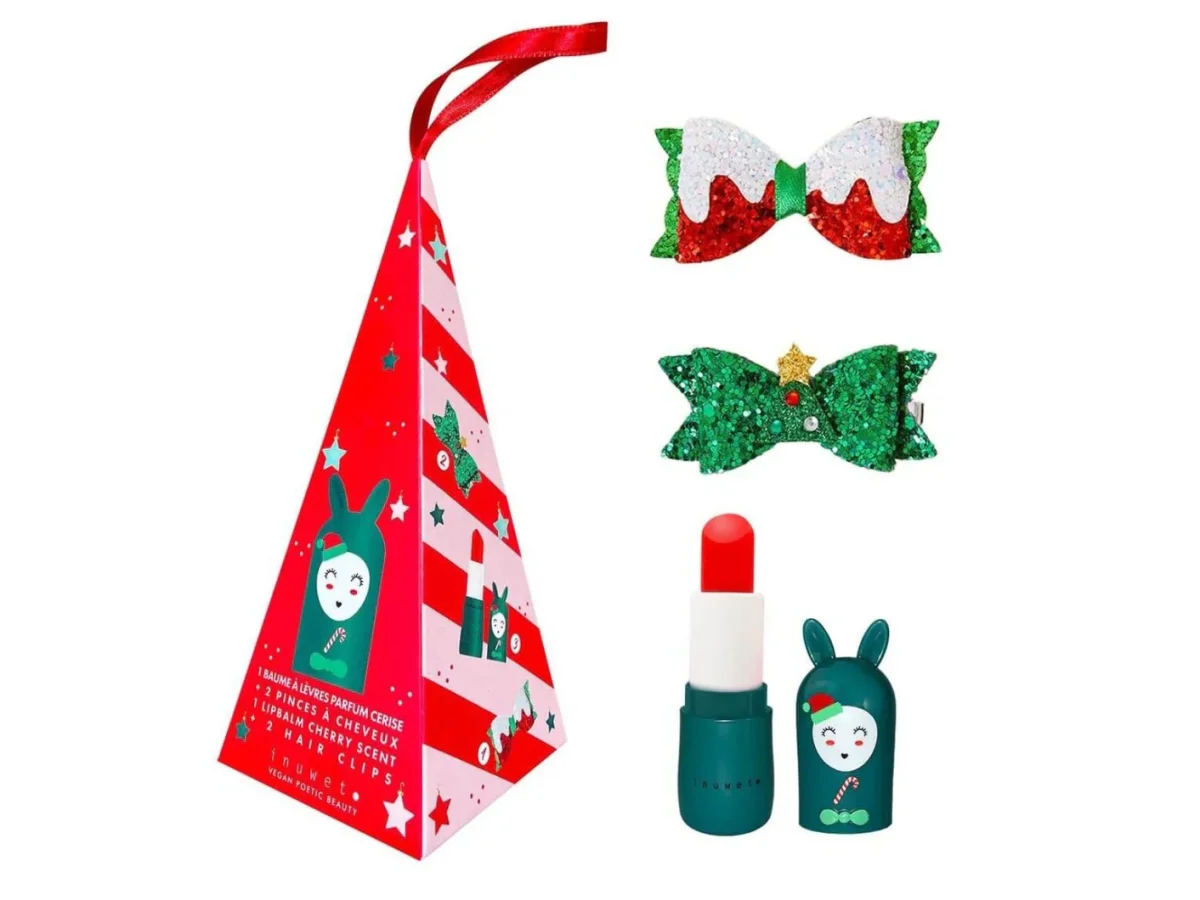 Coffret de Noël - Baume à Lèvres Cerise & Pinces à Cheveux - Inuwet – Image 2