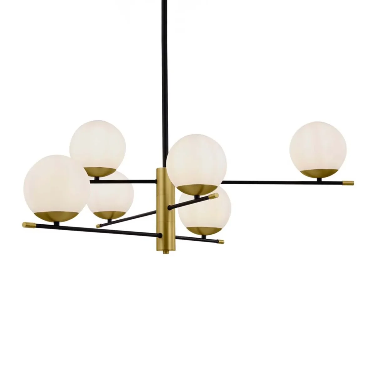 NOSTALGIA - Suspension art déco avec boules en verre, doré et noir