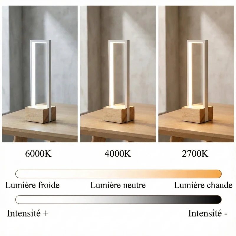 Lampe de Bureau LED USB en Bois – Image 7