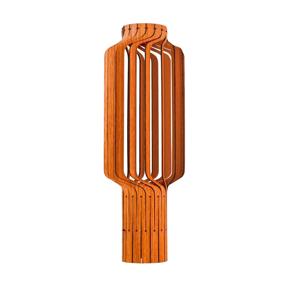 Tjinkwe Large - Lampe à poser cage en lames de bois naturel – Image 2